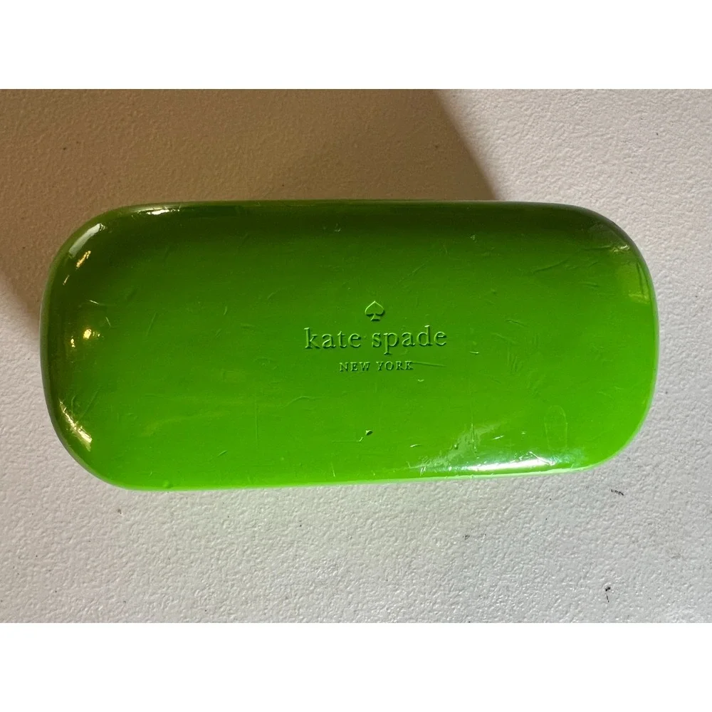 Kate Spade New York Hard Eyeglass Case Green Patent Leather Wink Wink 804014